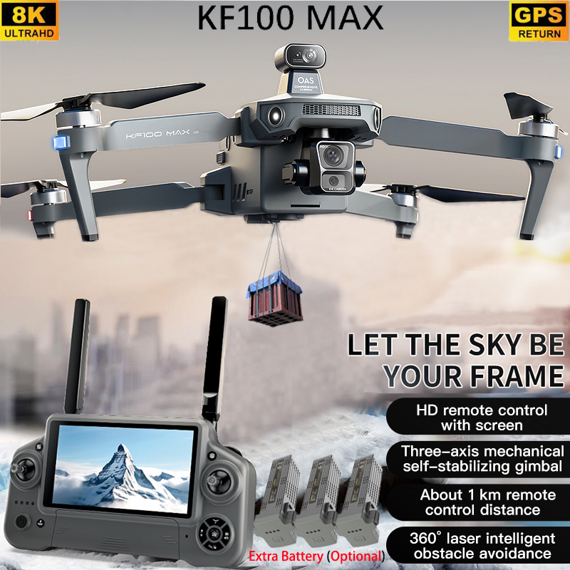 KF100 MAX GPS Drone 4K กล้อง 3 - Rc Helicopter Electric บทวิจารณ์และราคา
